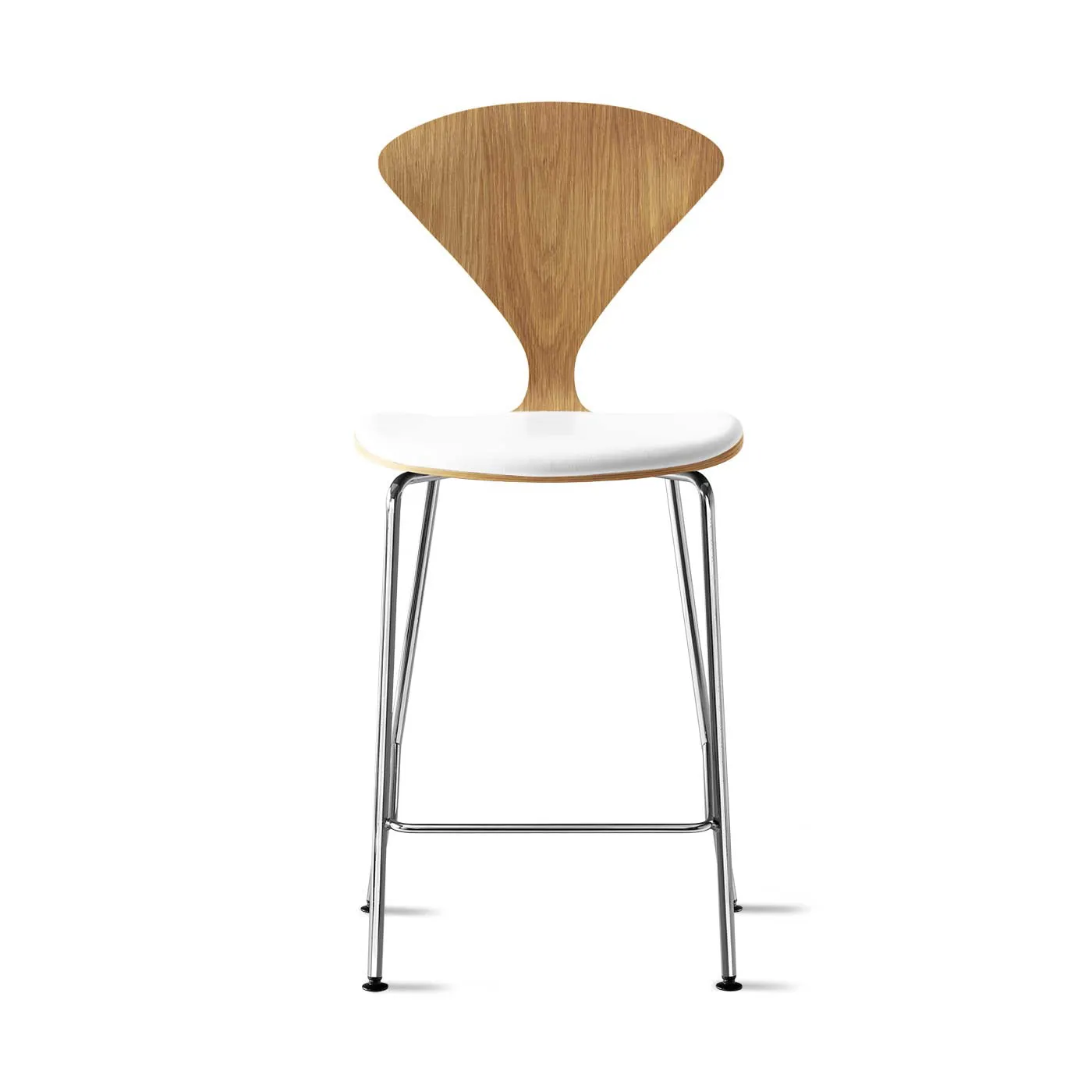 Stool with Chrome Base - Upholstered Seat