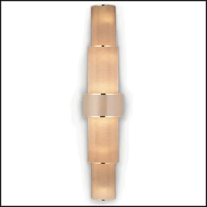 Tall Modern Wall Light With Metallic Copper Diffuser