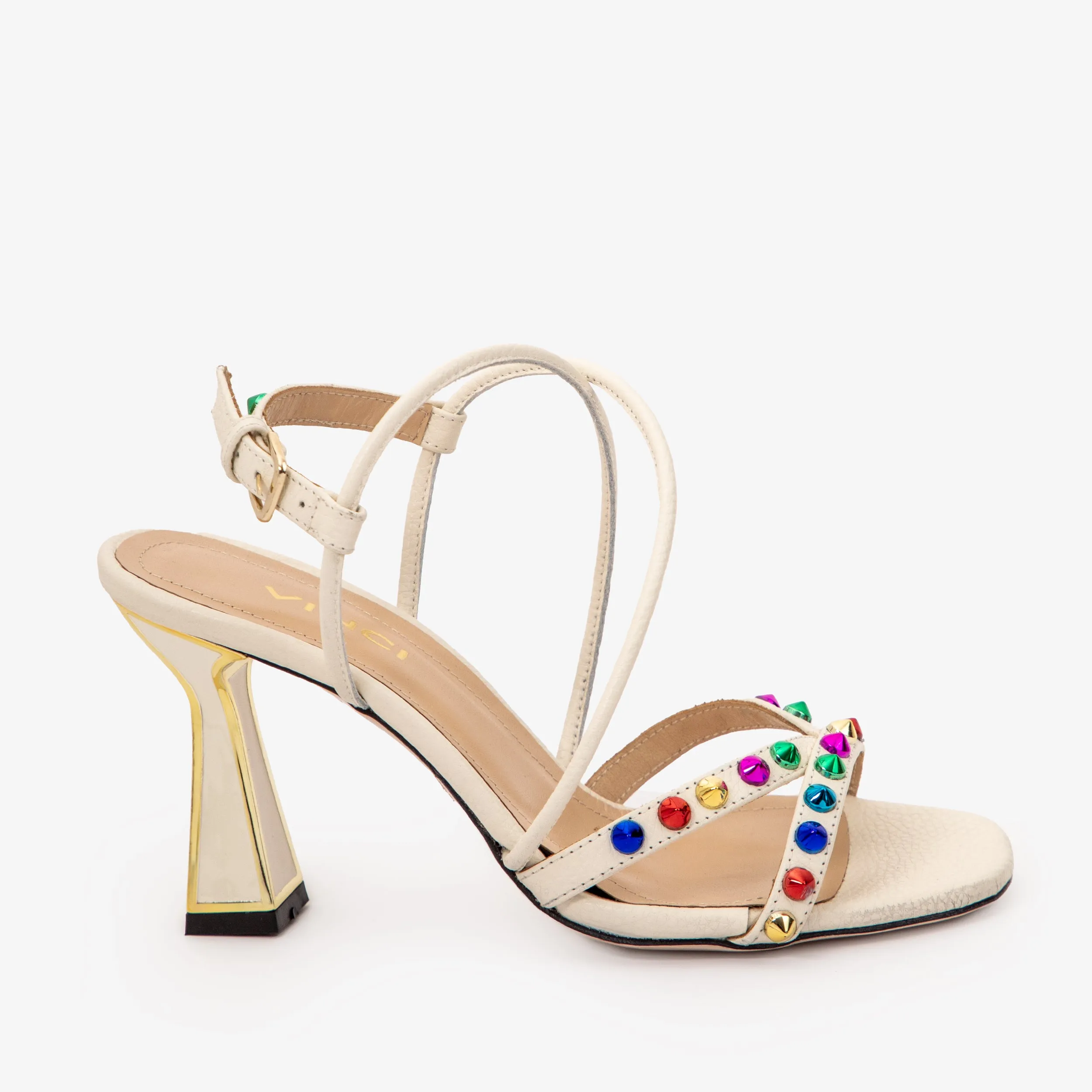 The Aurora Cream Leather Strappy Women Sandal