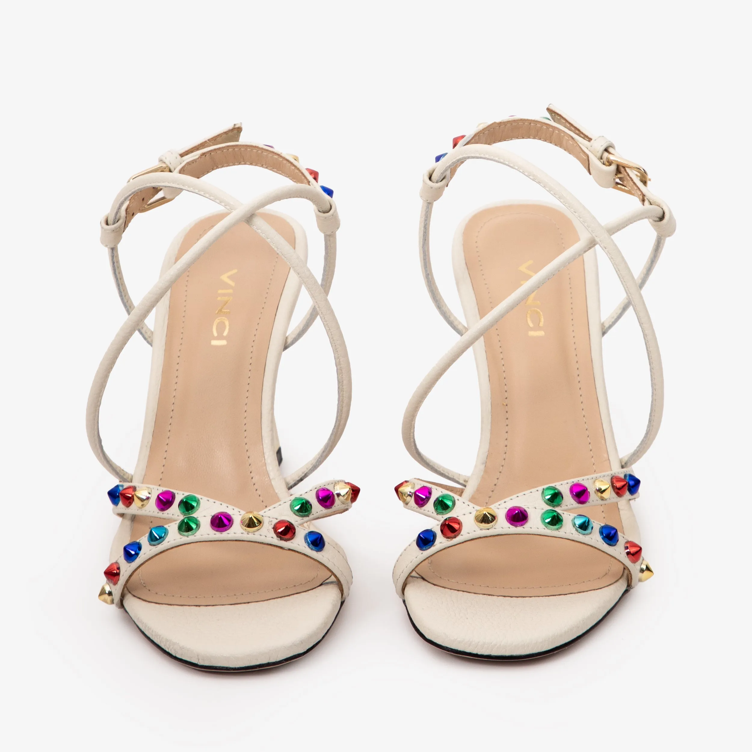 The Aurora Cream Leather Strappy Women Sandal