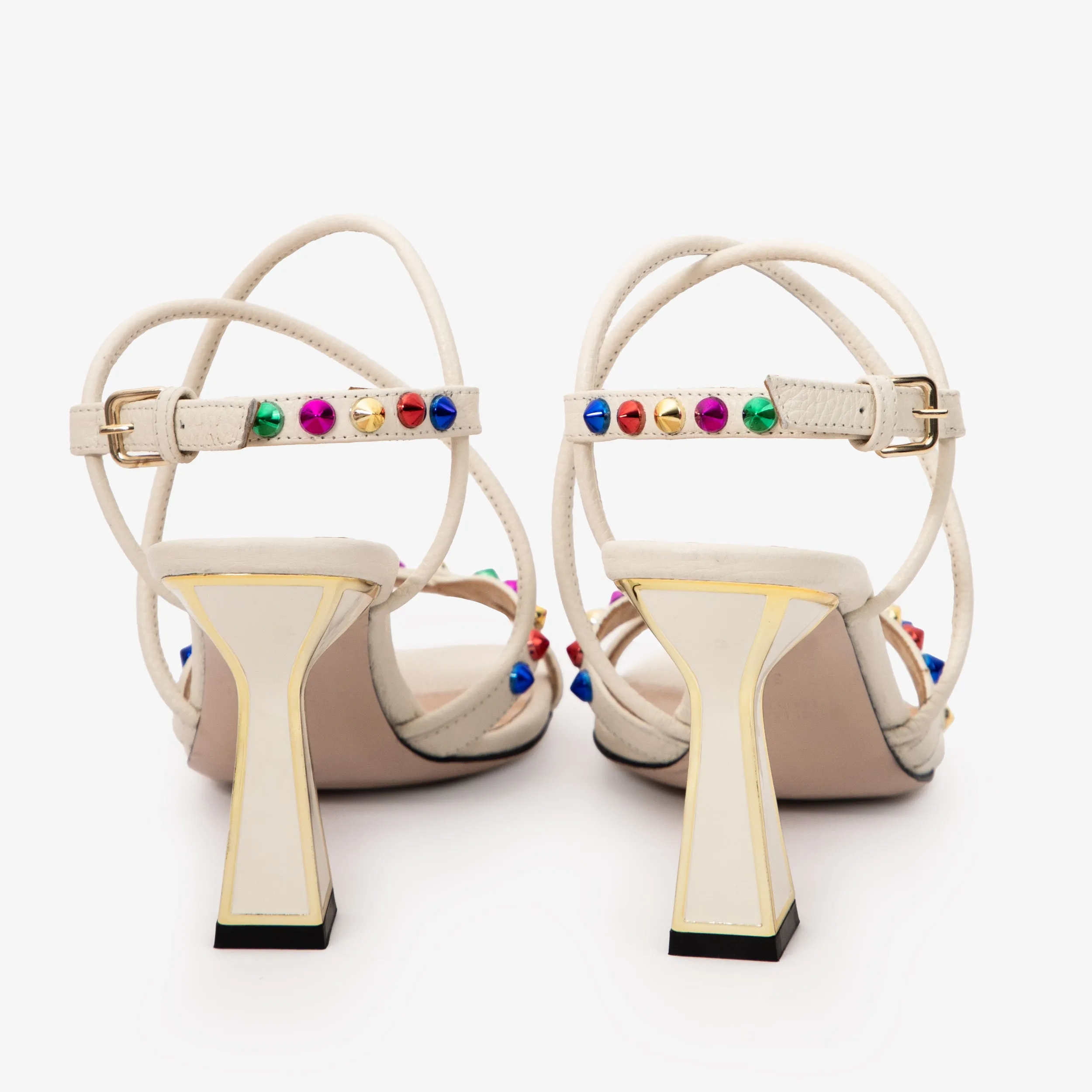 The Aurora Cream Leather Strappy Women Sandal