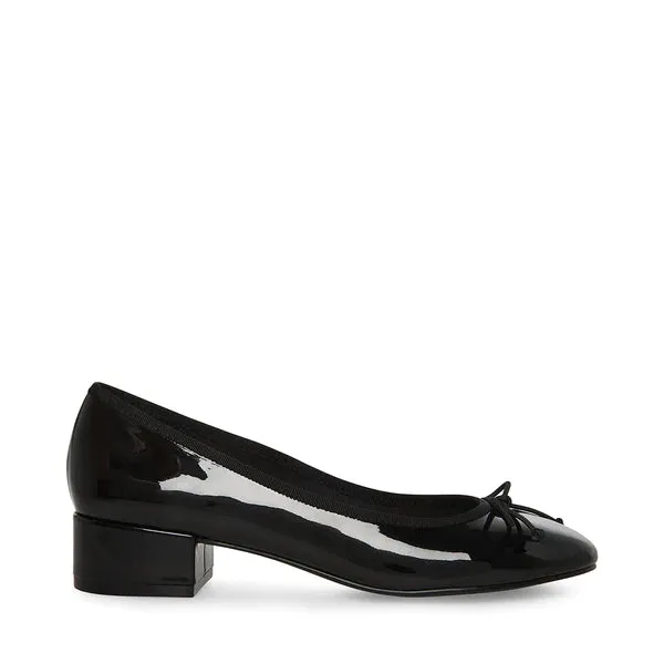 The Cherish Patent Block Heel - Black