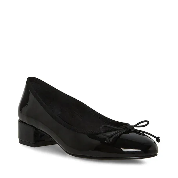 The Cherish Patent Block Heel - Black