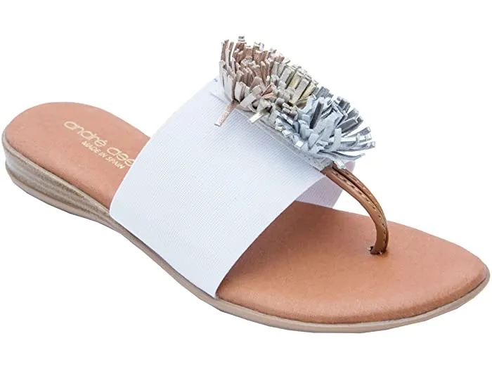 The Elastic Thong Puff Sandal in White