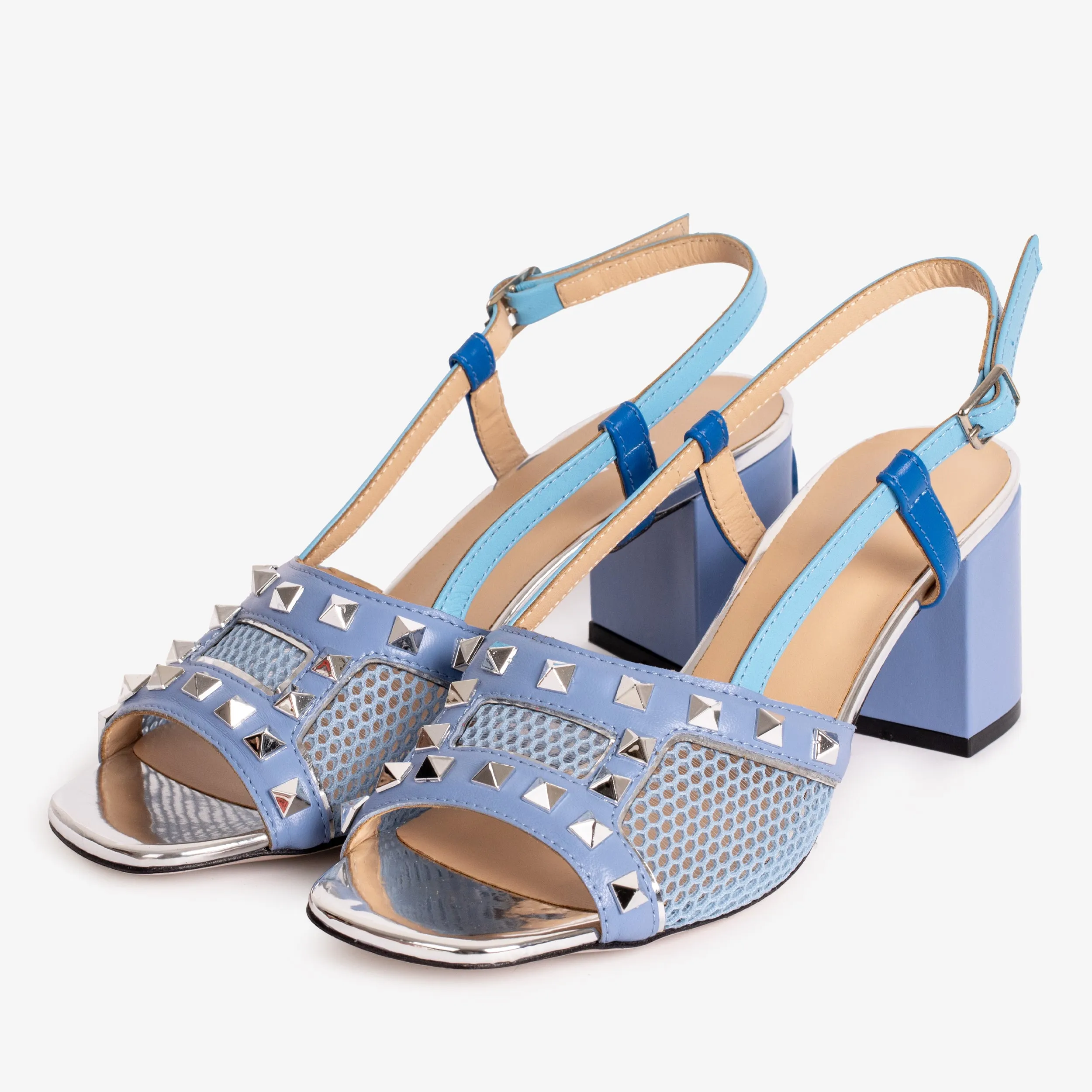 The Linea Blue Leather Women Slingback Shoe