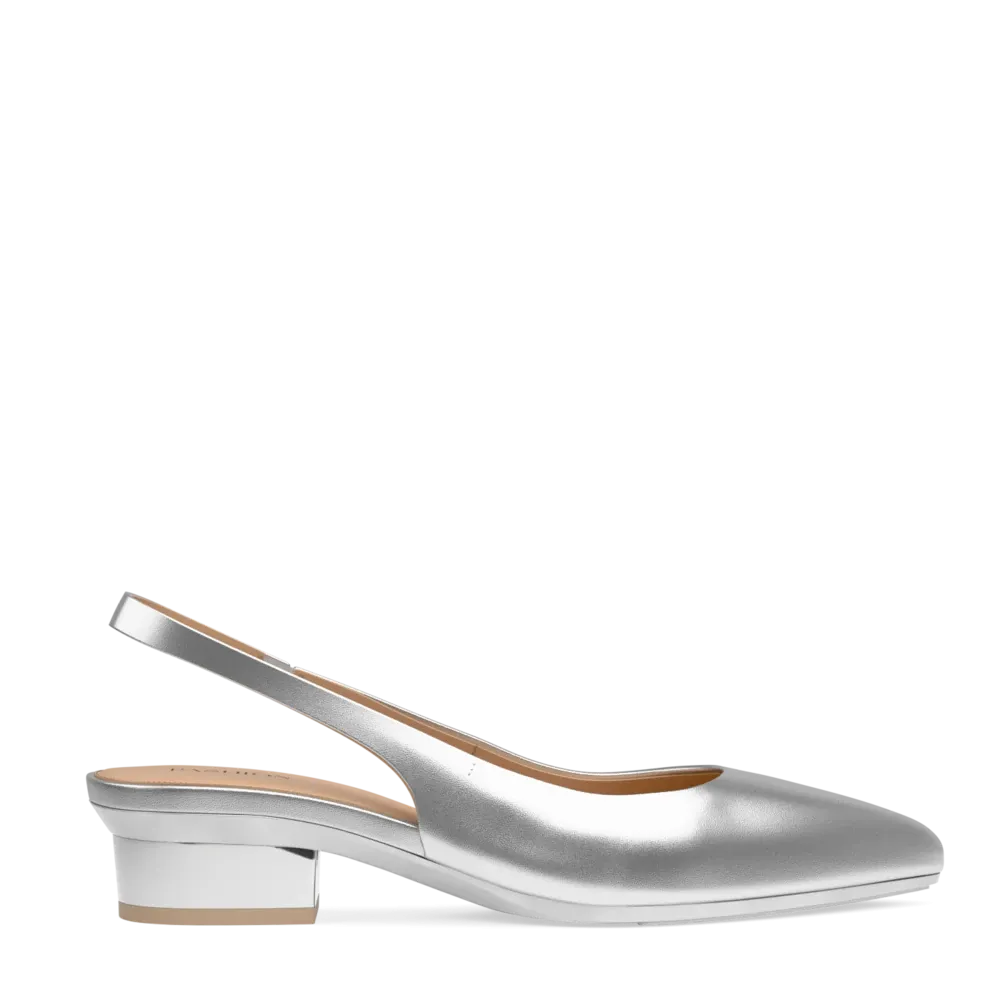 The Slingback - Matte Silver Flat