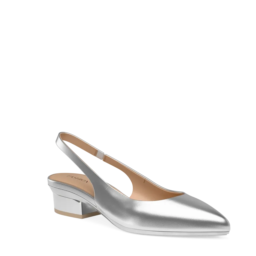 The Slingback - Matte Silver Flat