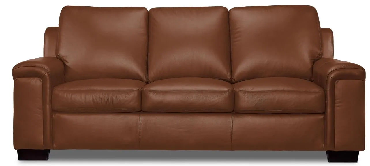 Webster Leather Sofa - Saddle