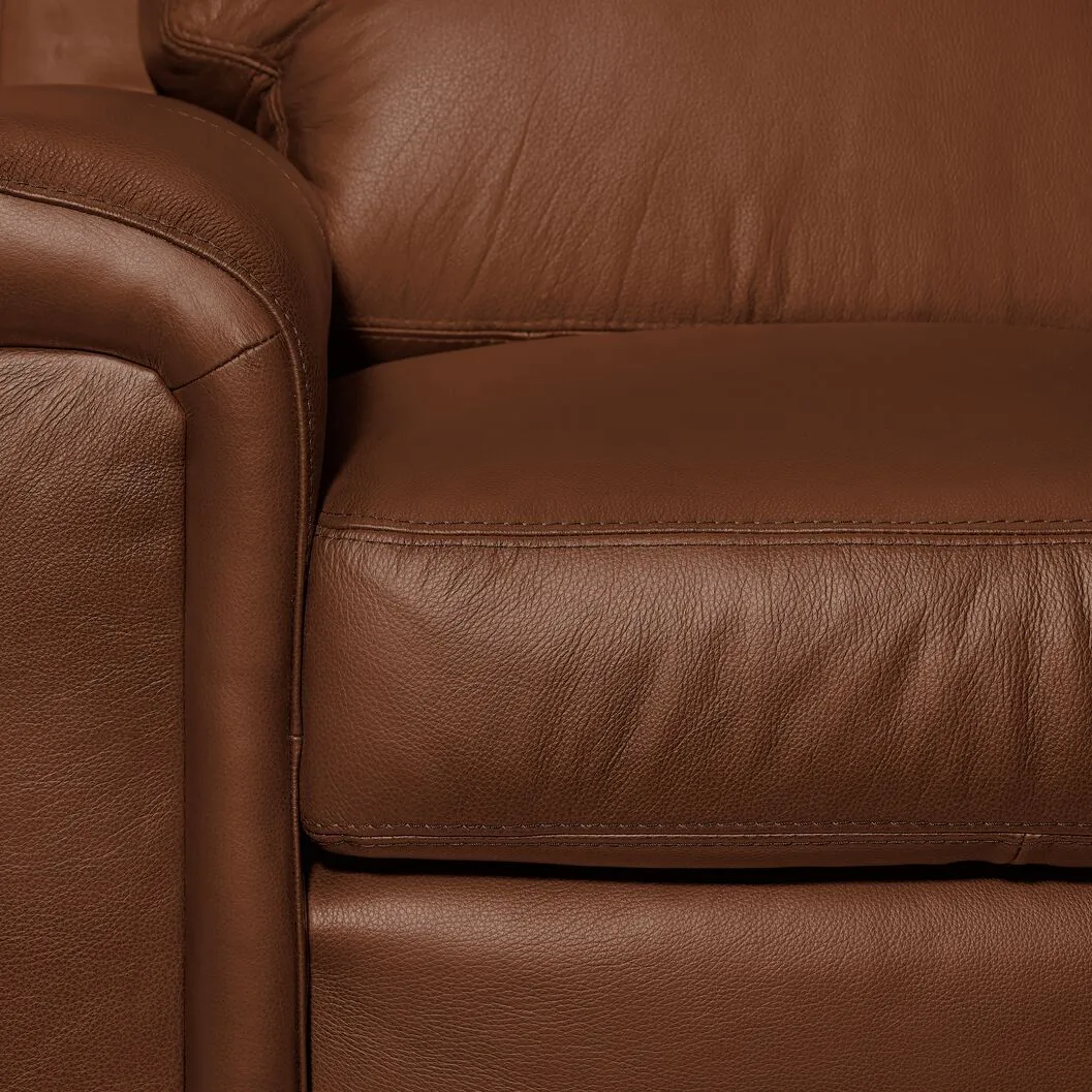 Webster Leather Sofa - Saddle