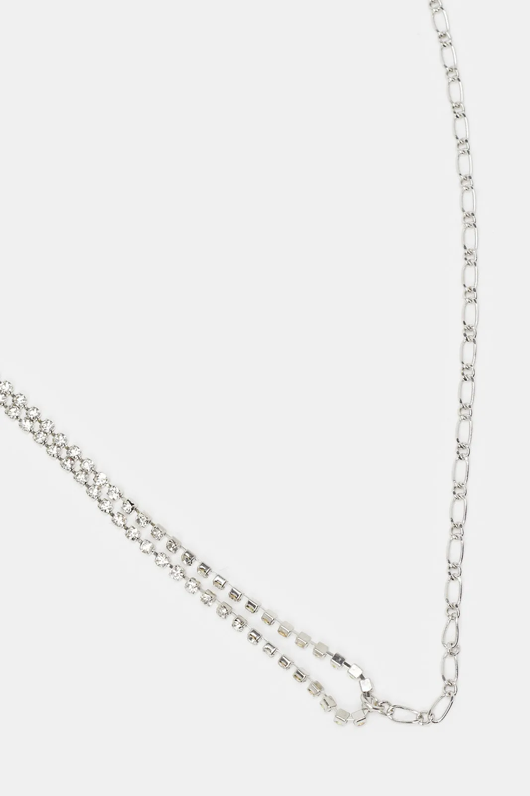 Women Silver Studs Necklace