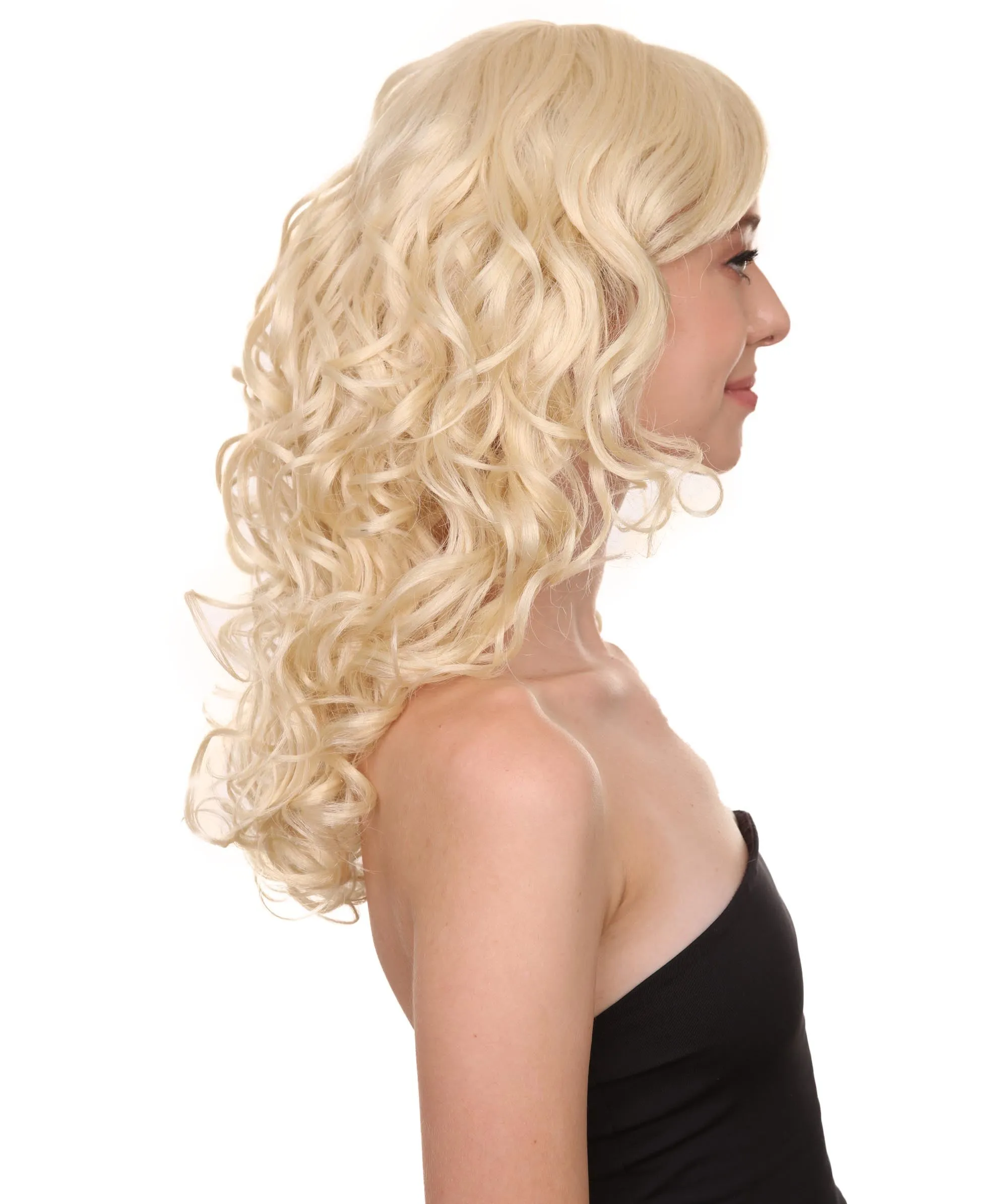 Women's Bella Wig Collections | Long Curly Glamour Party Event Cosplay Halloween Wig | Premium Breathable Capless Cap