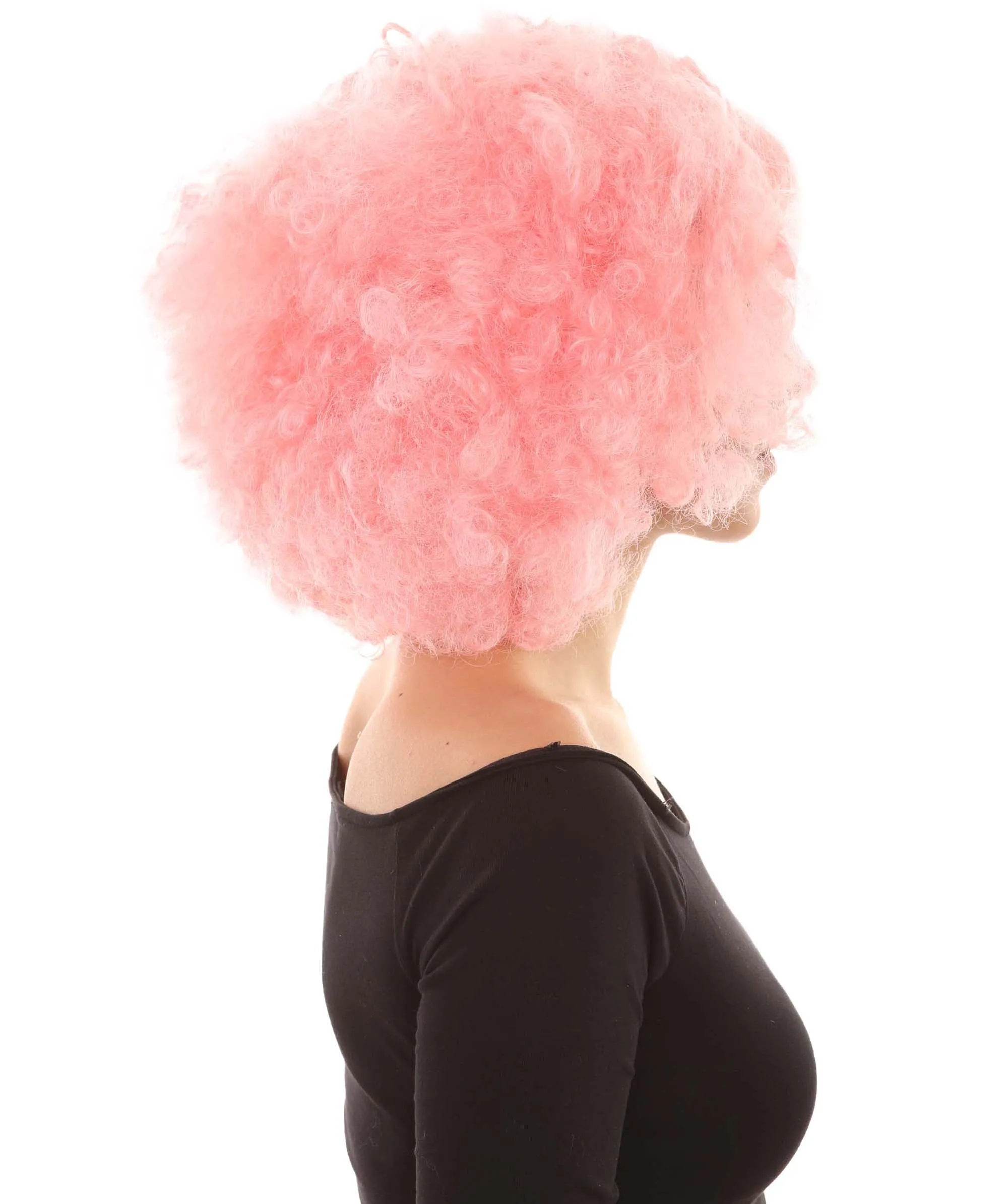 Women's Short Pink Cute Curly Wavy Wig | Party Ready Fancy Cosplay Halloween Wig | Premium Breathable Capless Cap