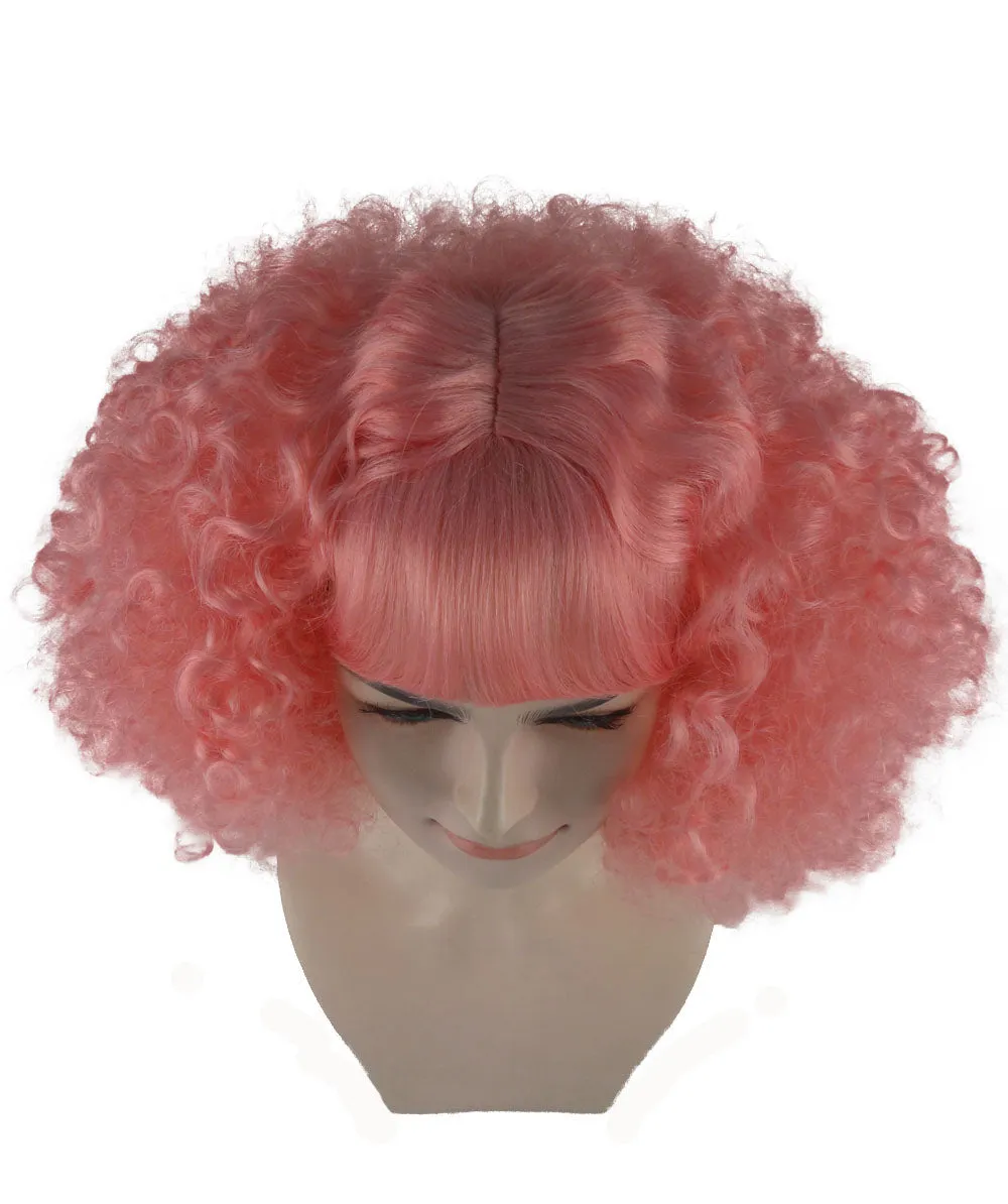 Women's Short Pink Cute Curly Wavy Wig | Party Ready Fancy Cosplay Halloween Wig | Premium Breathable Capless Cap