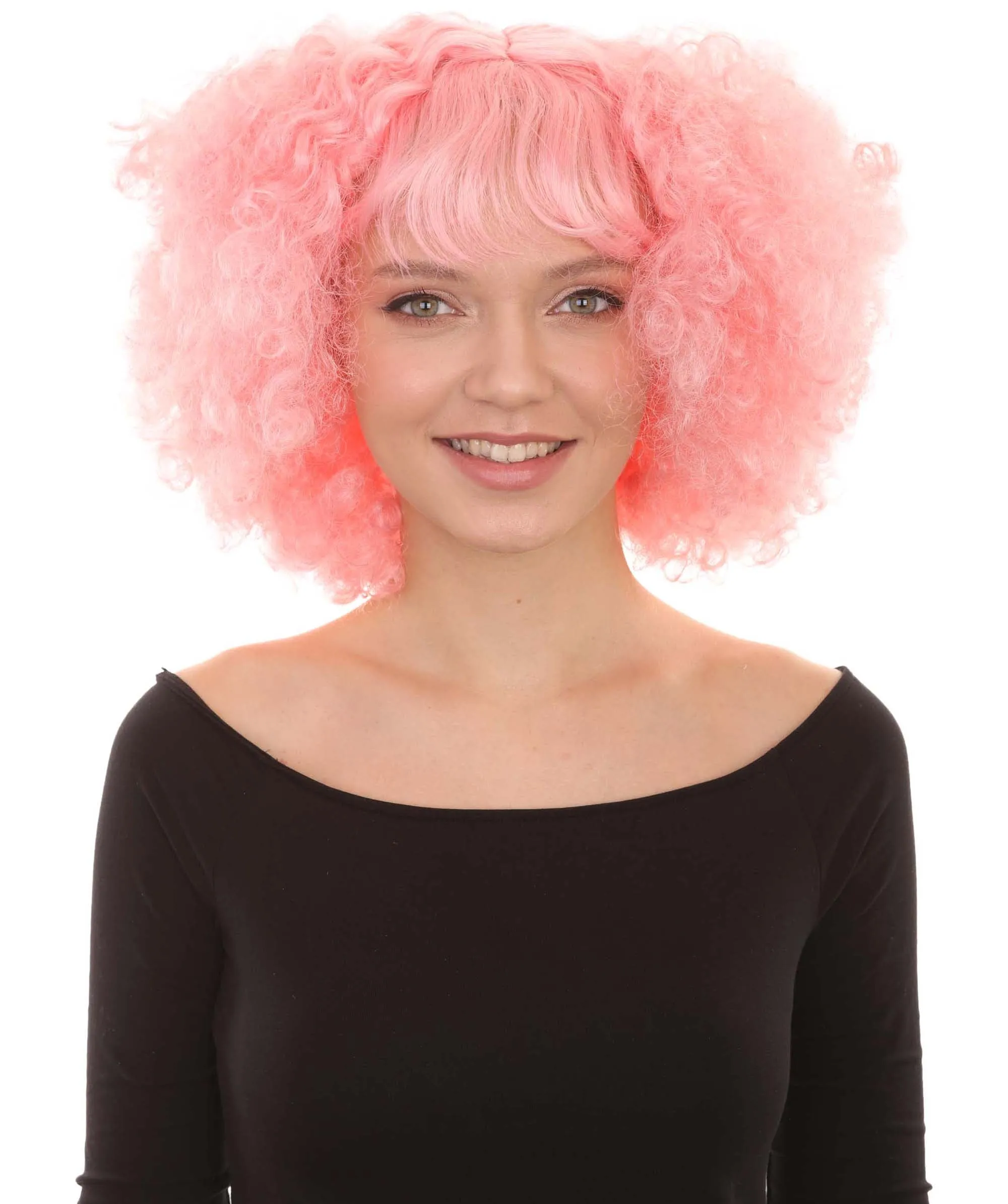 Women's Short Pink Cute Curly Wavy Wig | Party Ready Fancy Cosplay Halloween Wig | Premium Breathable Capless Cap